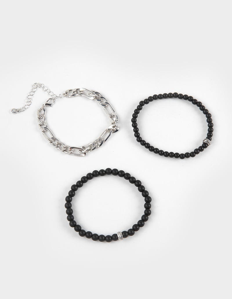 RSQ Mens Metal Figaro Chain/Matte Beaded Bracelets image number 0