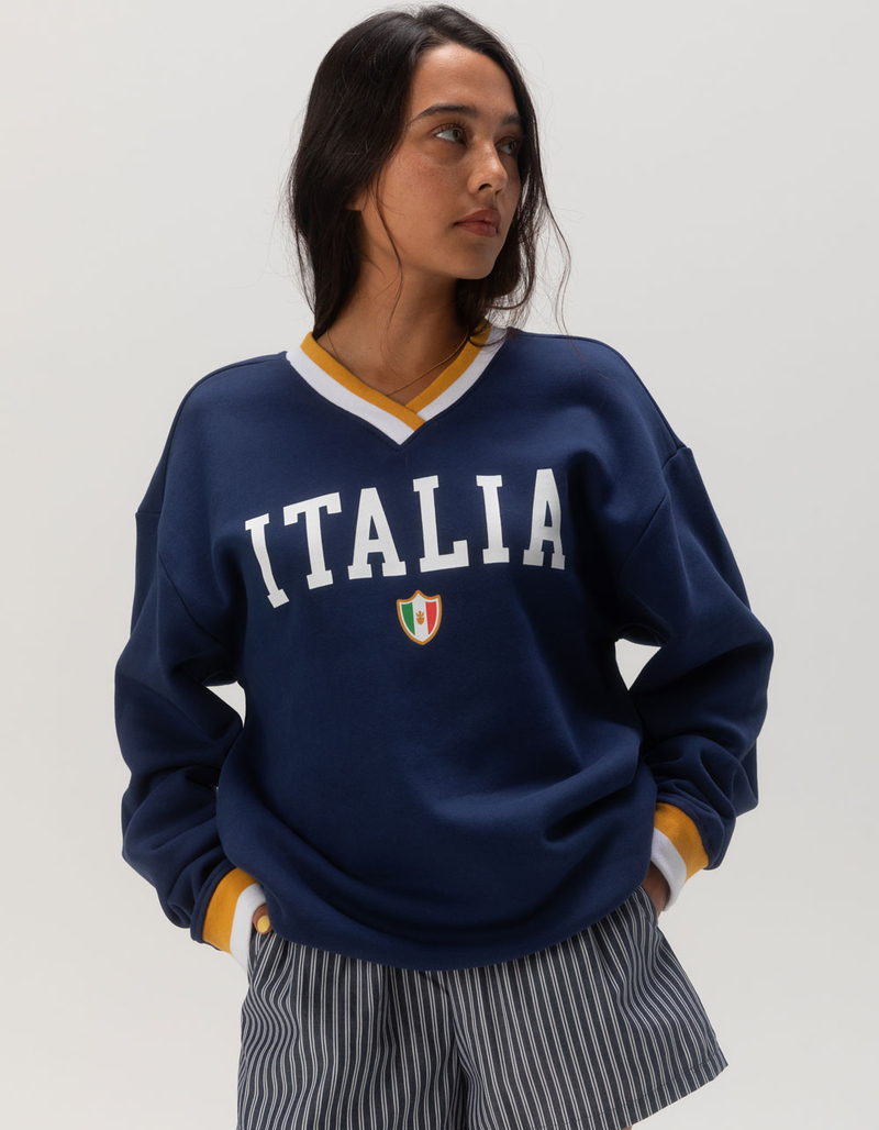 RSQ Womens Italia V-Neck Sweatshirt image number 0