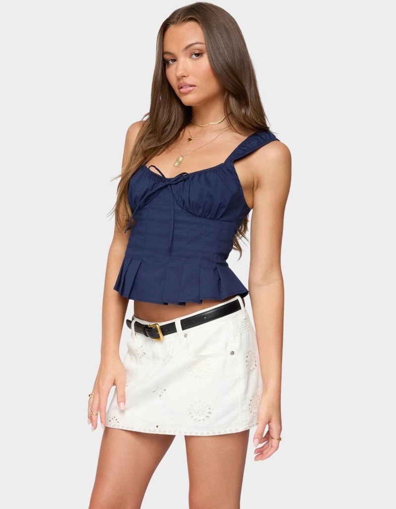 EDIKTED Tammie Pleated Poplin Top image number 1