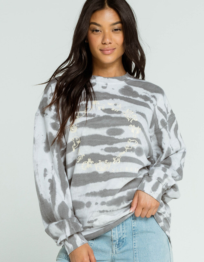 BDG Urban Outfitters Sacred Symbol Tie Dye Womens Crew Sweatshirt image number 0