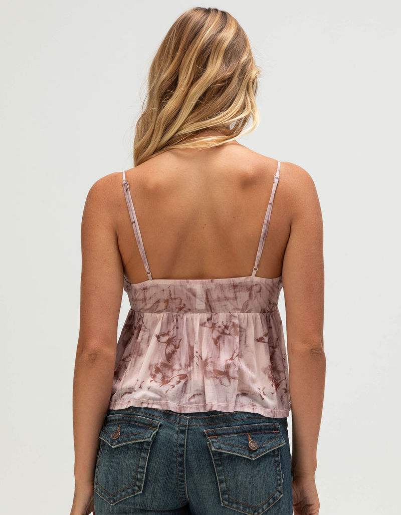 FULL TILT Butterfly Womens Mesh Babydoll Top image number 3