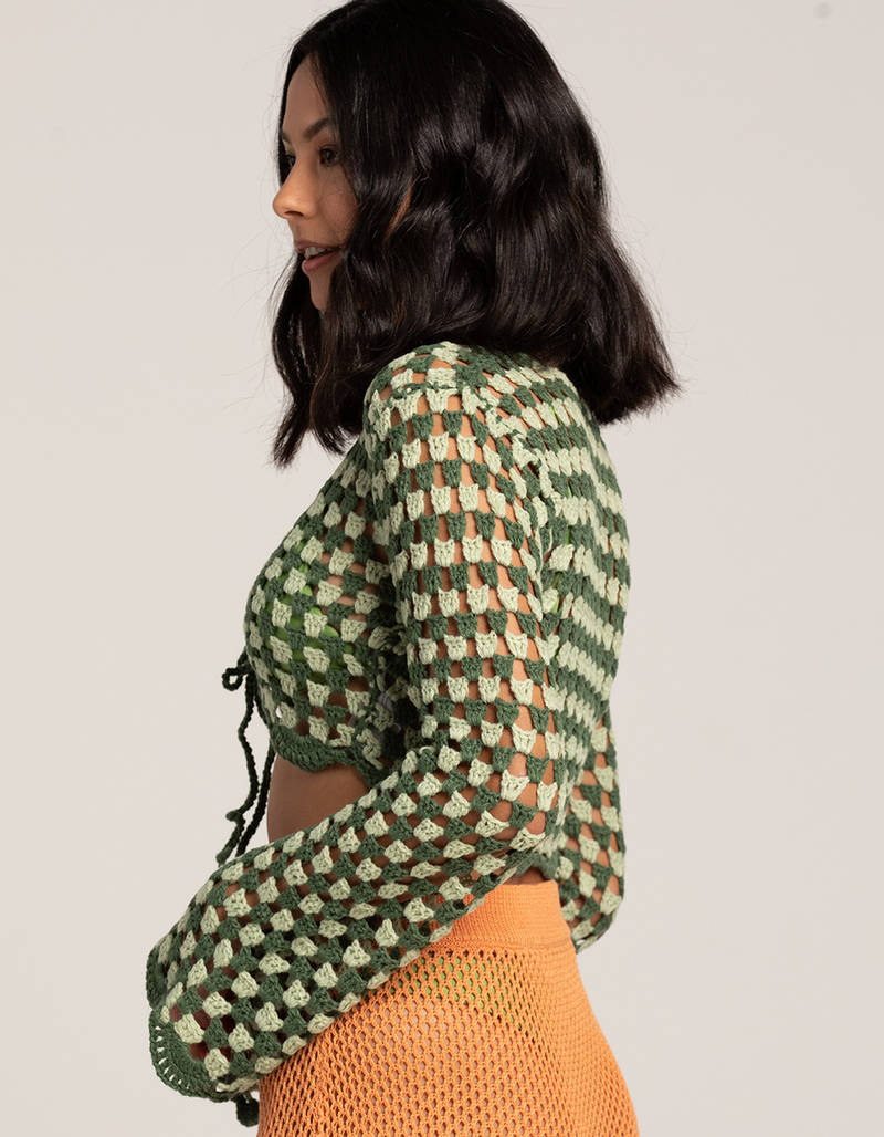 EMORY PARK Womens Crochet Sweater image number 1