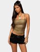 EDIKTED Anaia Metallic Ribbed Tank Top image number 1