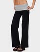 EDIKTED Wide Leg Contrast Fold Over Pants image number 1