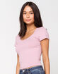 DESTINED Ribbed Scoop Neck Lavender Womens Tee image number 2