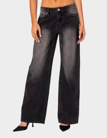 EDIKTED Magda Low Rise Acid Wash Jeans Primary Image