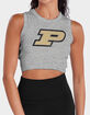 PURDUE UNIVERSITY Distressed Primary Logo Womens Cropped Tank Top image number 1
