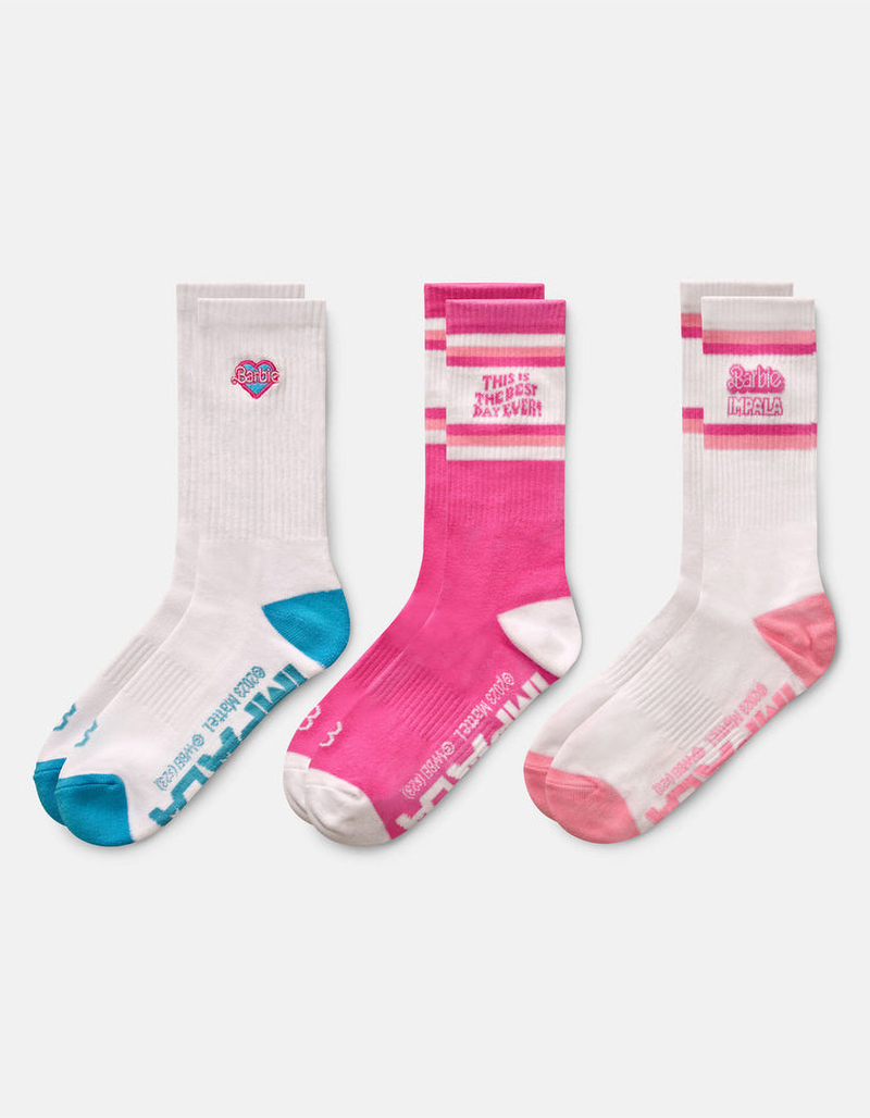 IMPALA ROLLERSKATES x Barbie 3 Pack Womens Crew Socks image number 0