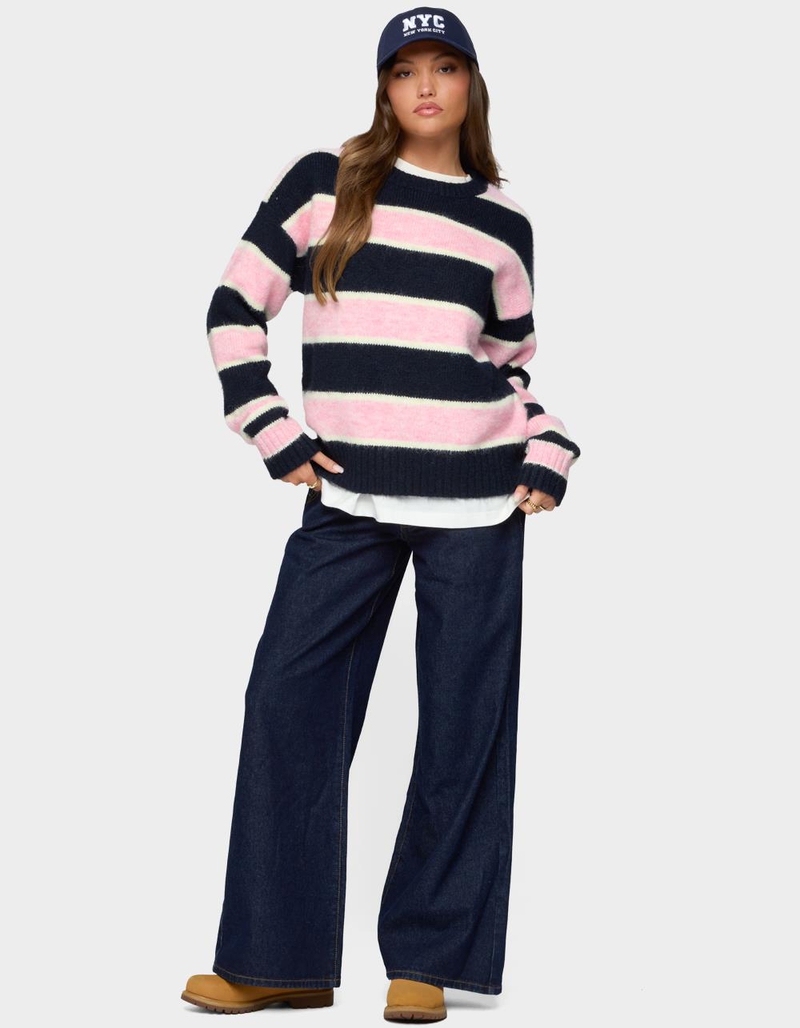 EDIKTED Conrad Striped Knit Sweater image number 3