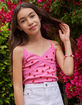 FULL TILT Strawberry Lace Trim Girls Tank Top image number 1