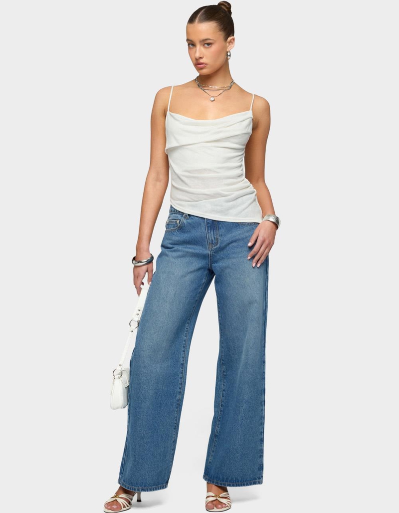 EDIKTED Asymmetric Cowl Neck Tank Top image number 4