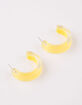 FULL TILT Neon Yellow Clear Hoop Earrings image number 1