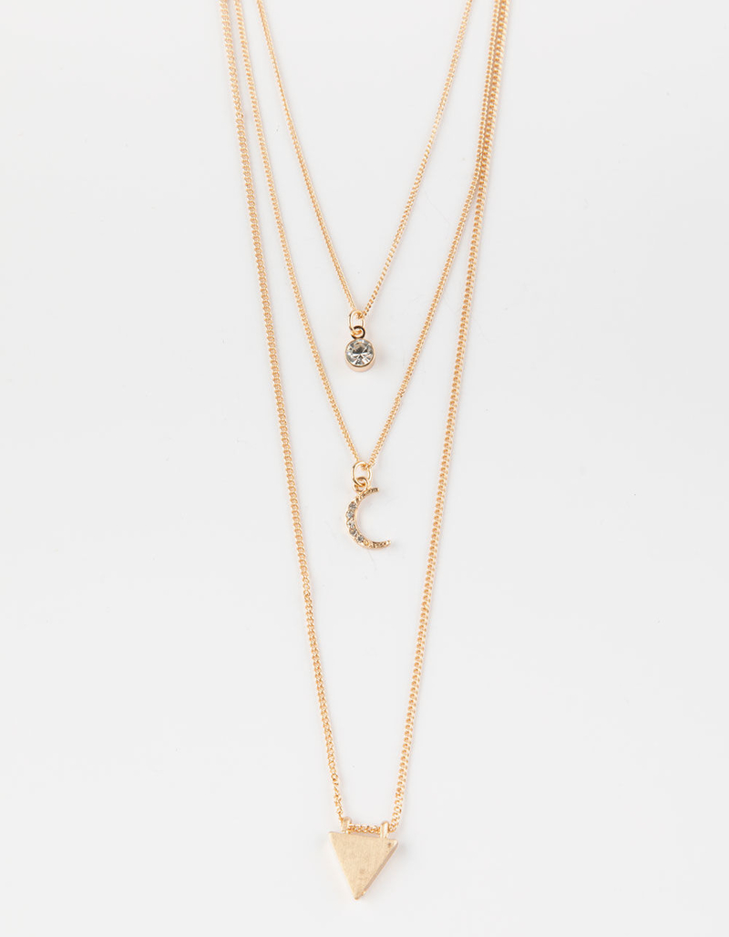 FULL TILT Moon & Triangle Layered Necklace image number 0