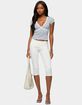 EDIKTED Alvera Lacey Striped V-Neck Top image number 5
