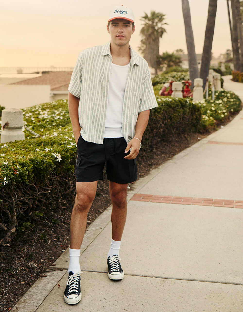 RSQ Mens Washed Pull On Cargo Shorts - BLACK | Tillys