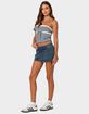 EDIKTED Asymmetric Denim Wrap Skort image number 3