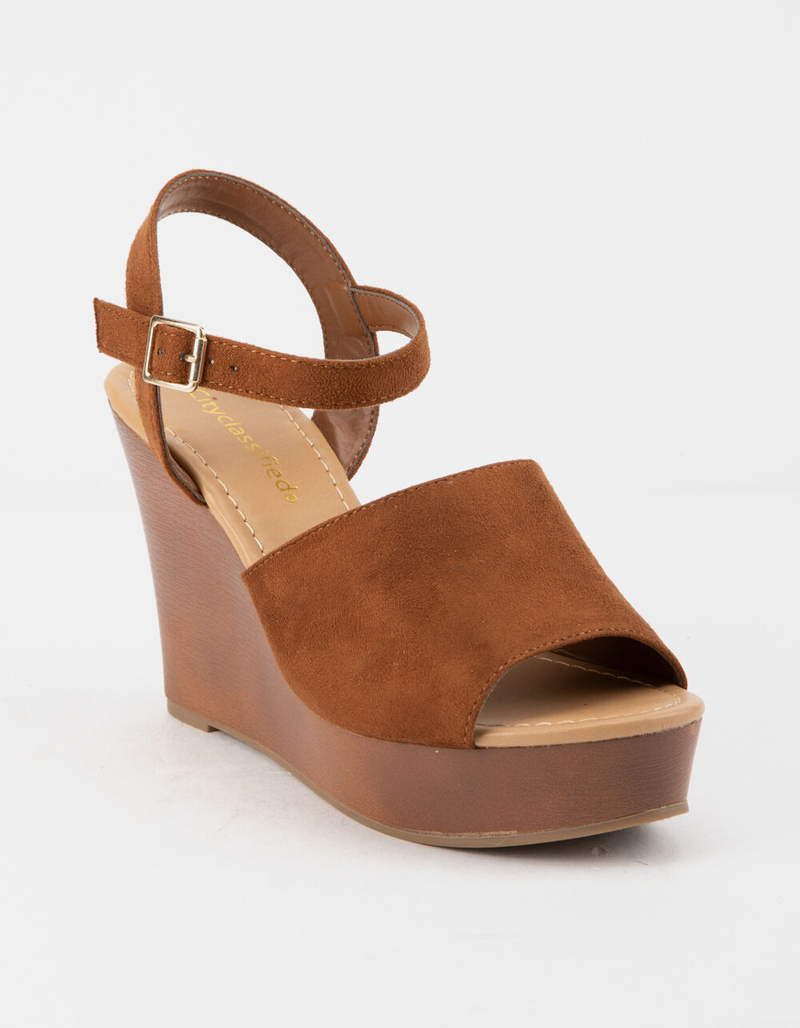 CITY CLASSIFIED Supply Cognac Womens Wedges image number 0