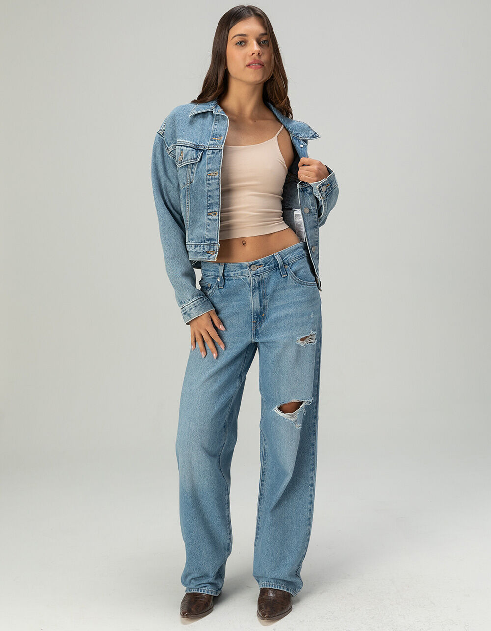 LEVI'S Premium Baggy Dad Womens Jeans - In The Middle - MEDIUM