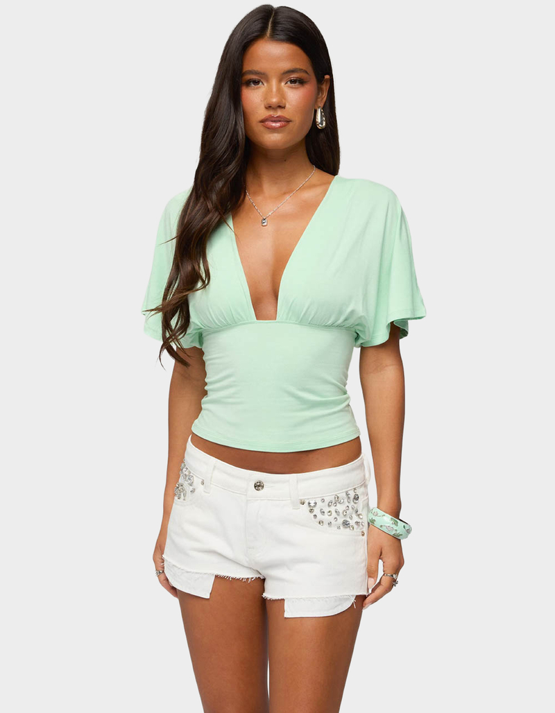 EDIKTED Betee Flutter Plunge Neck Top image number 0