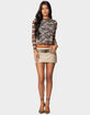EDIKTED Camo & Stripe Long Sleeve Tee image number 5