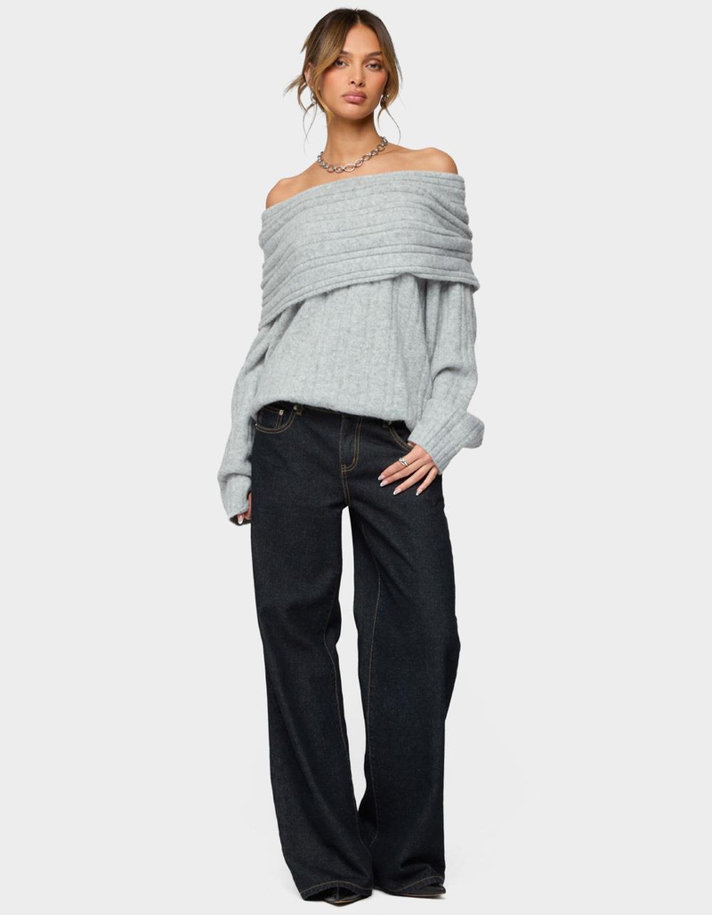 EDIKTED Kadenna Oversized Off Shoulder Sweater image number 3