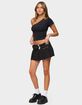 EDIKTED Kore Belt Pleated Denim Micro Skort image number 4