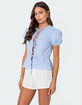 EDIKTED Puffed Sleeve Tie Front Top image number 3