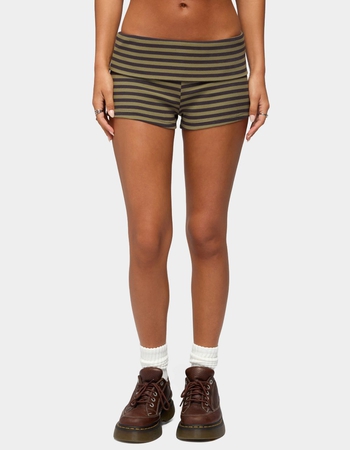 EDIKTED Jody Striped Foldover Shorts Primary Image