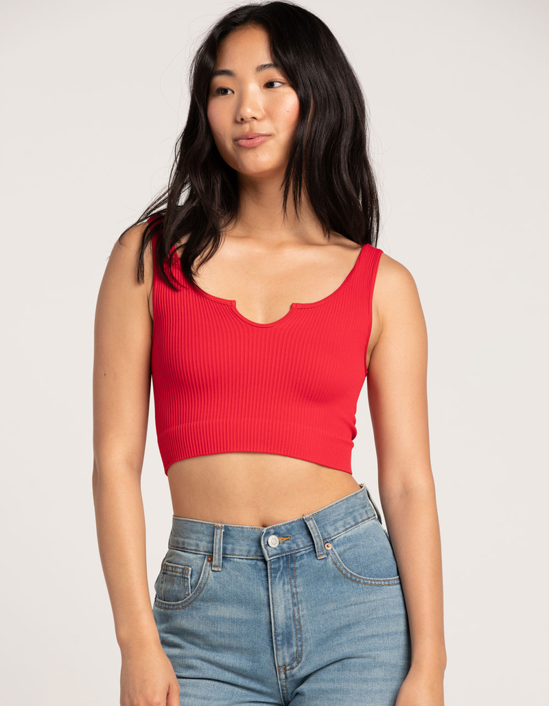 FULL TILT Seamless Notch Neck Womens Tank Top image number 0