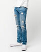 RSQ Seattle Extreme Wash Ripped Mens Skinny Tapered Jeans image number 4