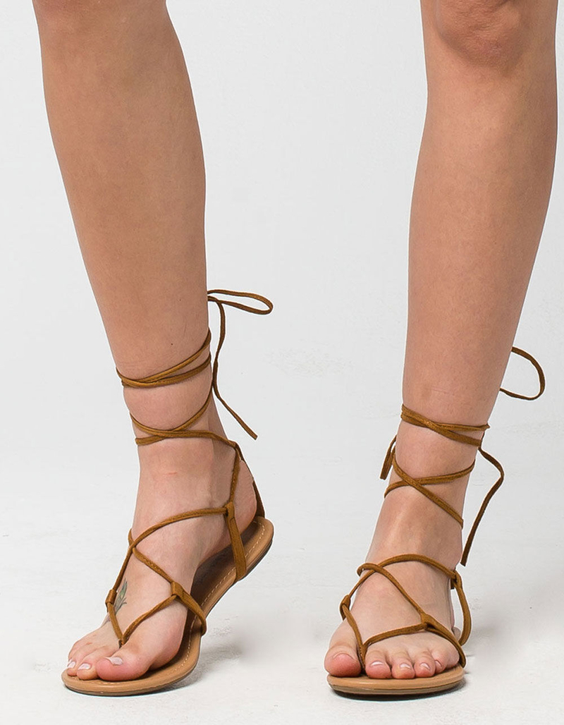 CITY CLASSIFIED Lace Up Leg Wrap Womens Sandals image number 1