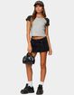 EDIKTED Ziggie Tie Front Denim Mini Skort image number 5