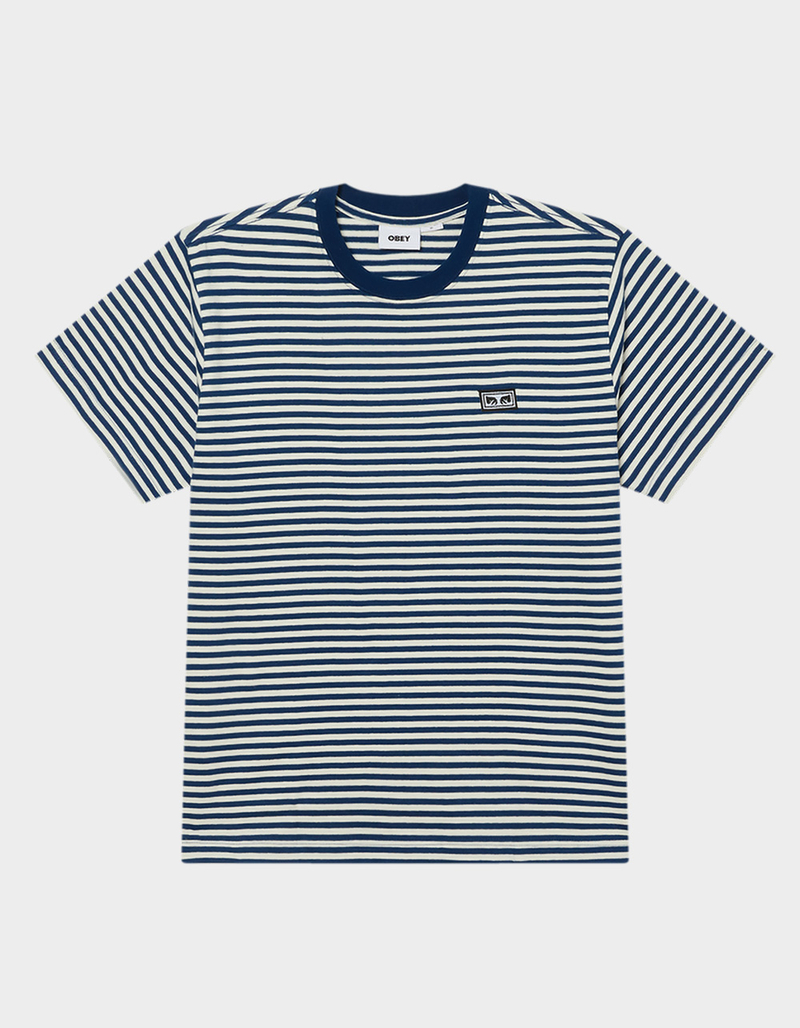 OBEY Established Works Eyes Mens Stripe Tee image number 0