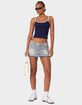 EDIKTED Priyanka Distressed Denim Mini Skirt image number 2