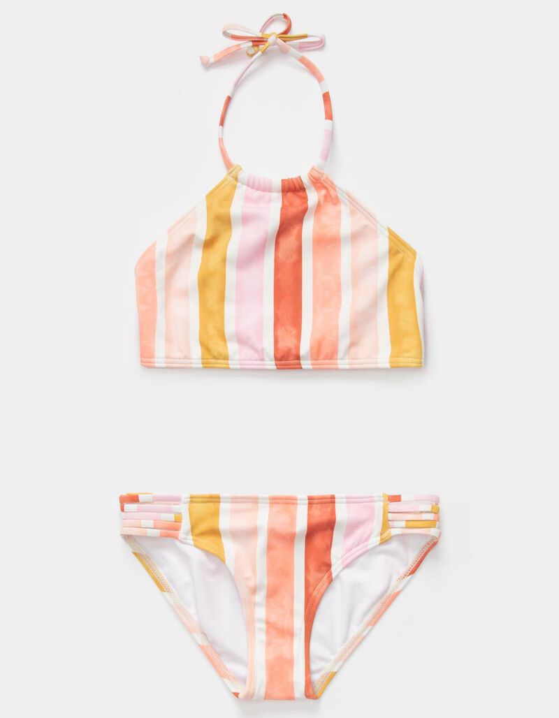 BILLABONG Striped High Neck Girls Bikini Set - MULTI - 386895957