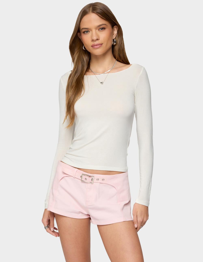 EDIKTED Semi Sheer Long Sleeve Top image number 0