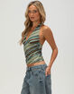 RSQ Womens Stripe Mesh Halter Top image number 3