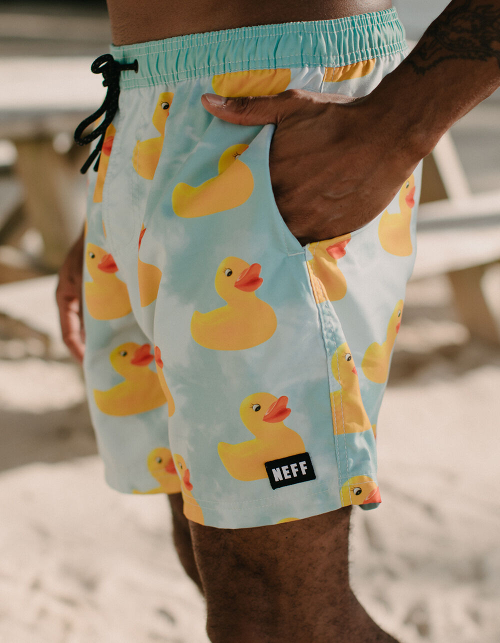 NEFF Ducky Glacier Volley Shorts - SILVER | Tillys