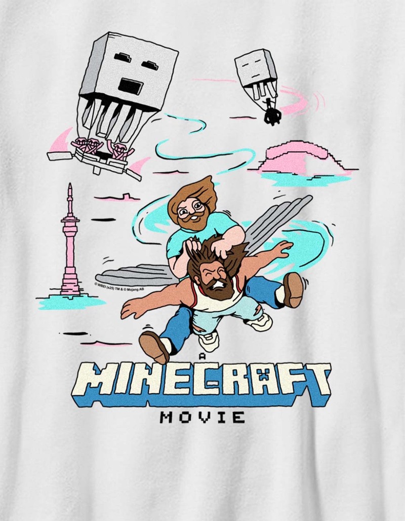 A MINECRAFT MOVIE Steve And Garrett Flying Unisex Kids Tee image number 1