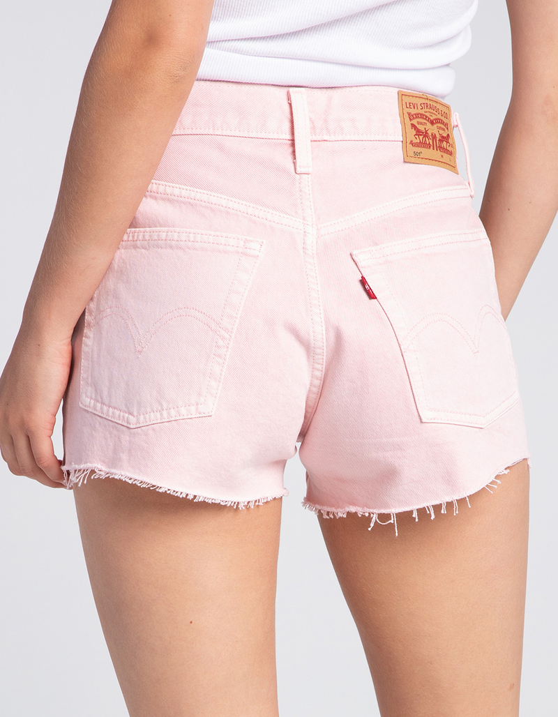 LEVI'S 501 High Rise Womens Denim Shorts Dusty Chalk Pink LIGHT