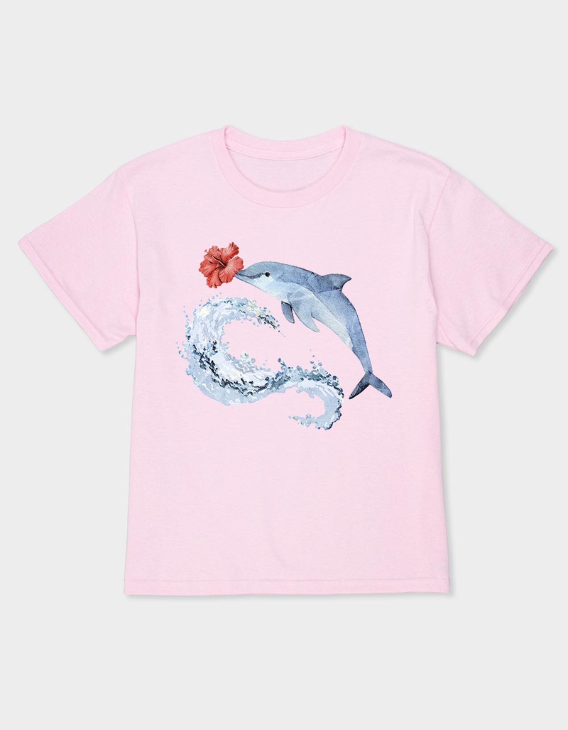DOLPHIN Hibiscus Splash Unisex Kids Tee image number 0