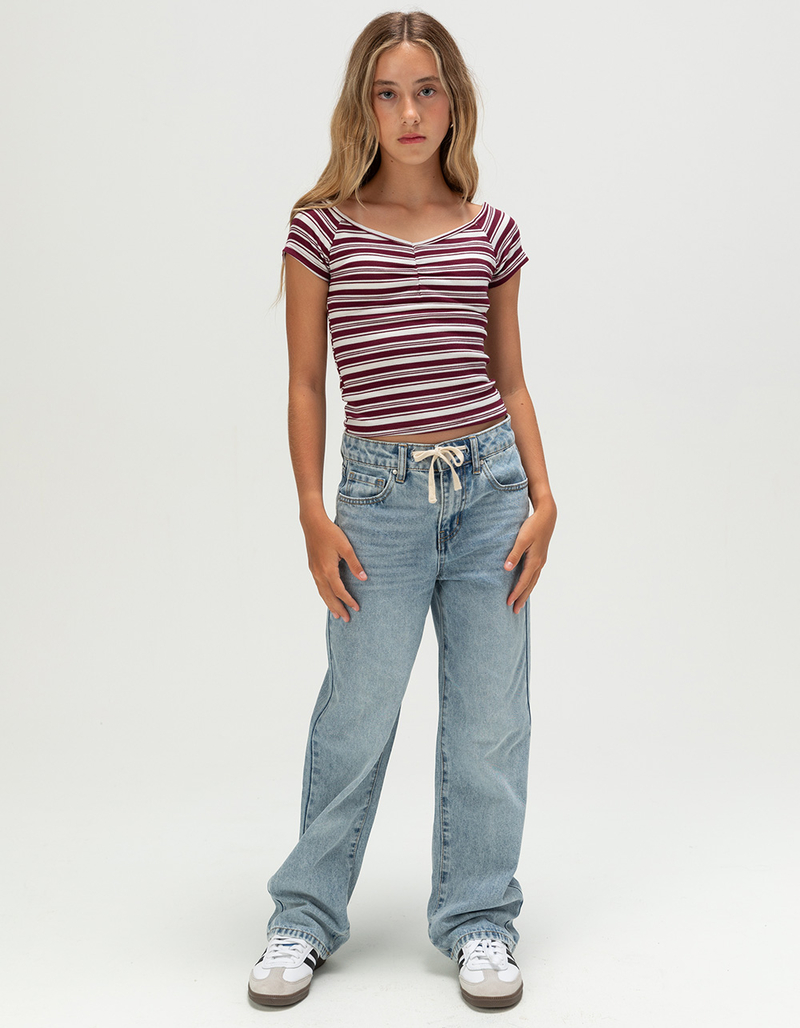 FULL TILT Stripe Cinch Girls Tee image number 3
