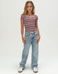 FULL TILT Stripe Cinch Girls Tee image number 4