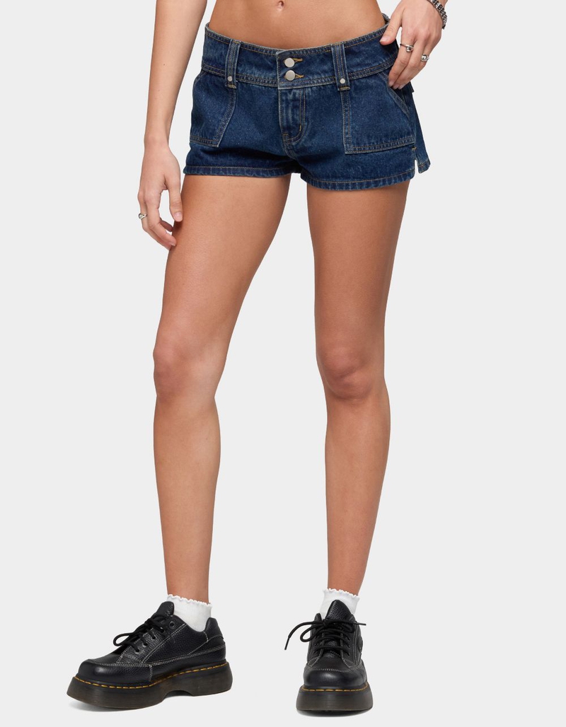 EDIKTED Keinan Low Rise Denim Shorts image number 0