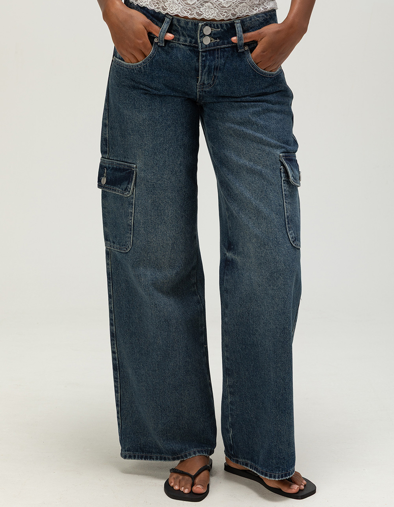 RSQ Womens Low Rise Original Baggy Cargo Jeans image number 1