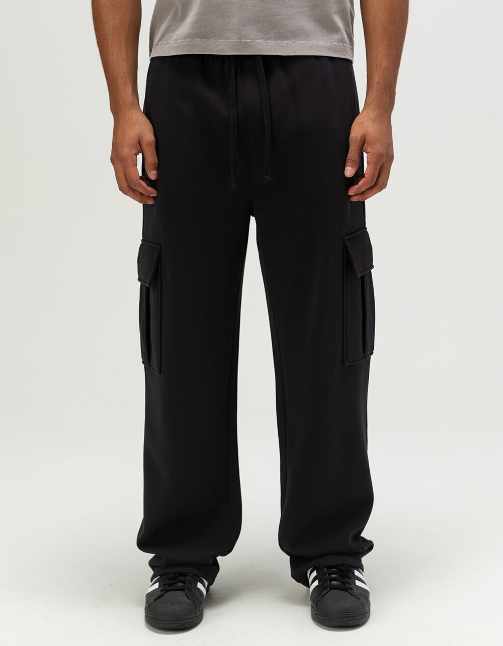 RSQ Mens Baggy Cargo Sweatpants - BLACK | Tillys