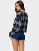 EDIKTED Prep Girl Argyle Knit Top image number 3