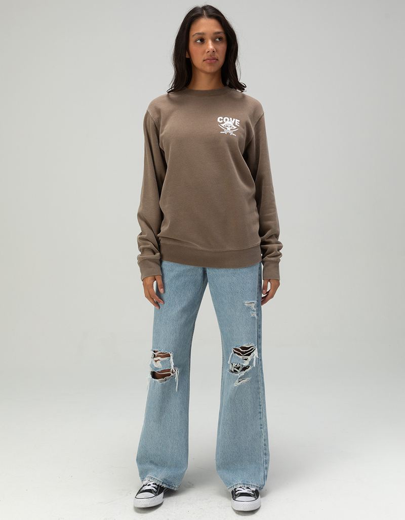 COVE SURF CO. Jolly Roger Womens Crewneck Sweatshirt CLAY Tillys