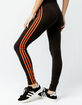 ADIDAS 3 Stripes Black & Orange Womens Leggings image number 1