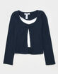 RSQ Girls Button Front Long Sleeve 2fer Top image number 2